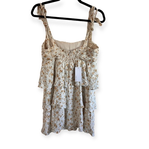 Reformation Adagio Avni Ruched Babydoll Minidress Sz. M​​​​​​​​​ - Picture 4 of 5